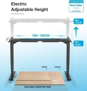 MAIDeSITe Marco de Escritorio de pie Altura Ajustable Eléctrica Doble Motor 3
