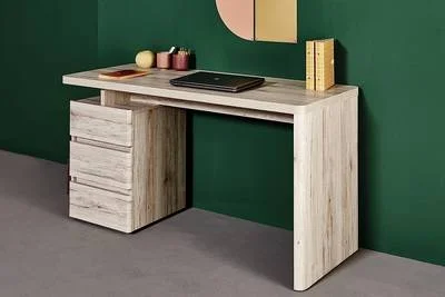 Marca Amazon - Movian Skadar - Escritorio con 3 cajones, 140 x 55 x 76