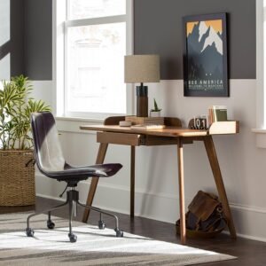Escritorio vintage con cajones 100x55x75cm madera en salon