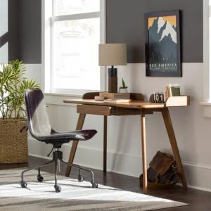 Escritorio vintage con cajones 100x55x75cm madera en salon
