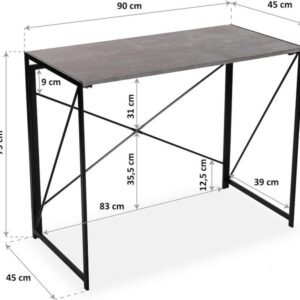 Versa Jack Escritorio plegable madera y acero-acero y madera-estilo nordico-aesthetic-industrial