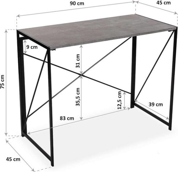 Versa Jack Escritorio plegable madera y acero-acero y madera-estilo nordico-aesthetic-industrial